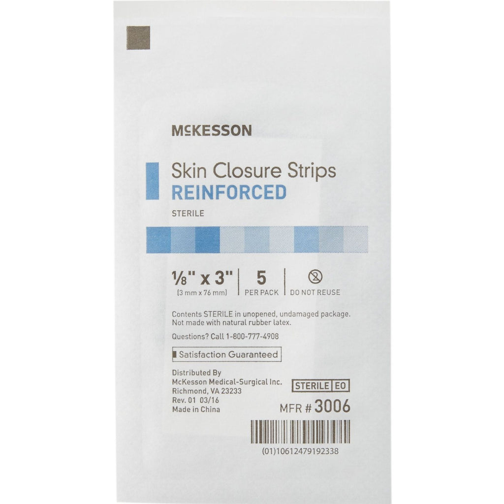 McKesson Reinforced Skin Closure Strips, 1/8 X 3"