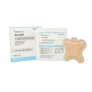Cardinal Health Kendall Silicone Bordered 5-Layer Foam Sacral Dressing, Small, 7.2 X 7.2"