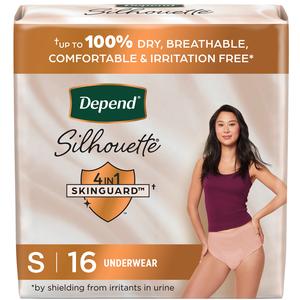 Depend Silhouette Max Abs Women's Underwear, Pink, Female Small, 16 Ct - Replaces 6951413 - MahaStar Adult Products