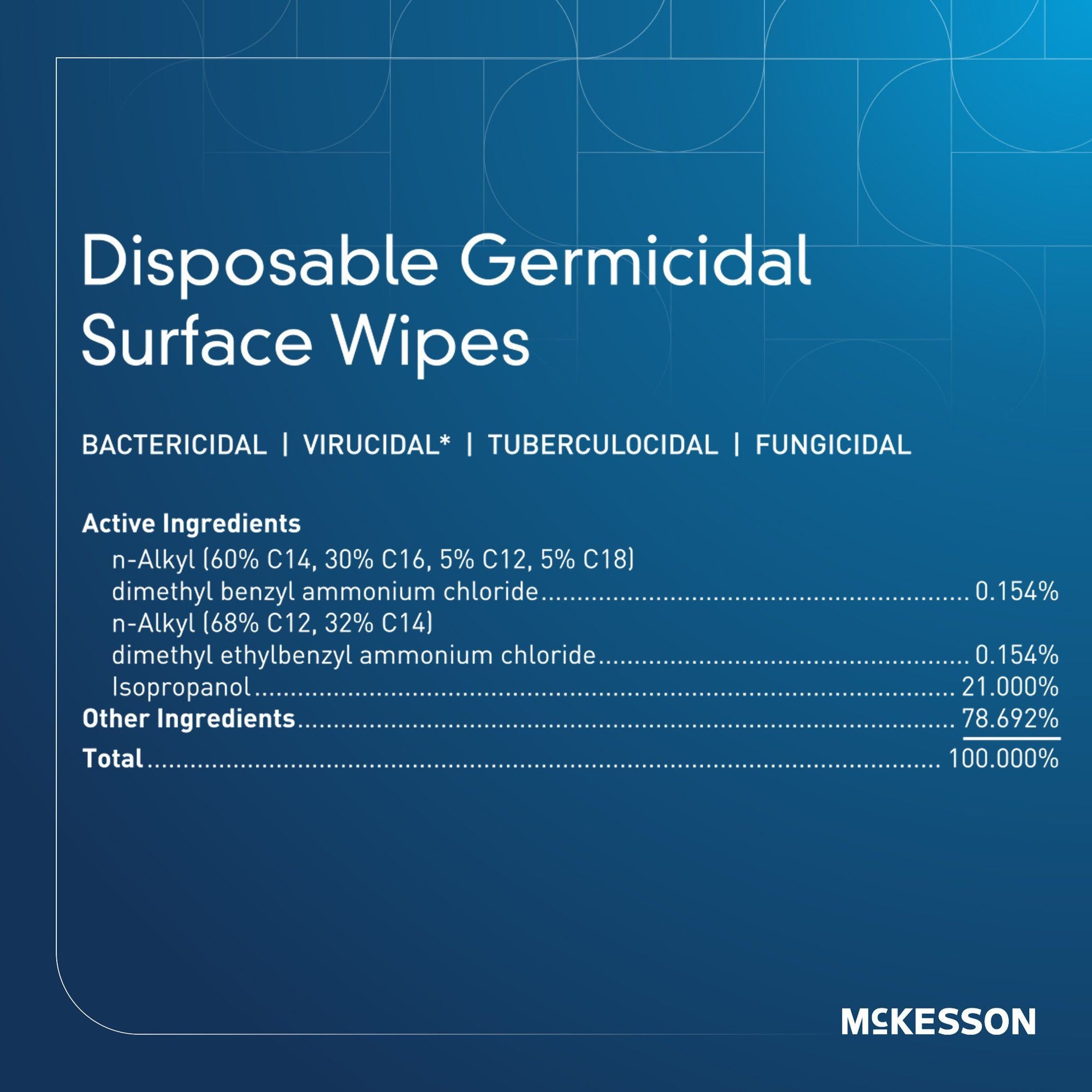 McKesson Disposable Germicidal Surface Wipes
