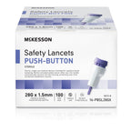 McKesson 28 Gauge Push Button Safety Lancets