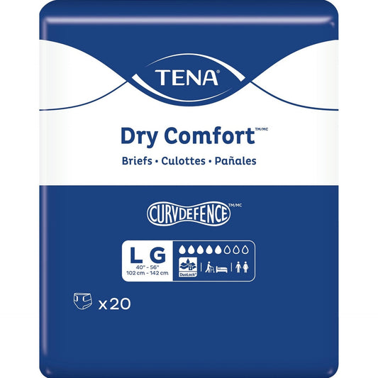 Tena Dry Comfort Briefs, Large, 40" - 56" - MahaStar Adult Products
