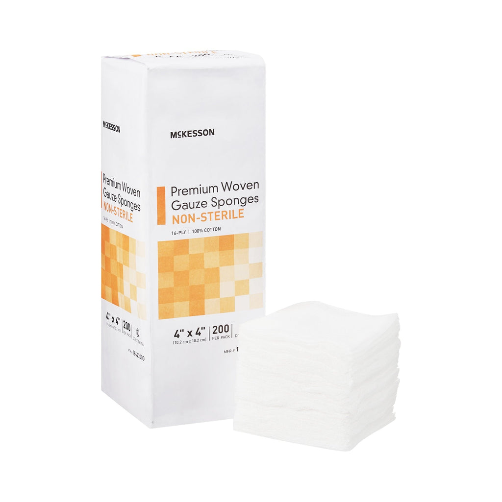 McKesson Premium Woven Gauze Sponge, Non-Sterile, 16-Ply, 4 X 4"