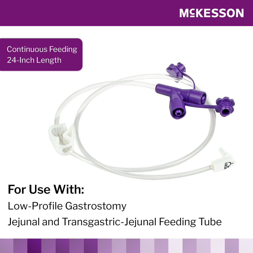 McKesson Dual ENFit Port Extension Feeding Set, Right Angle, 24"