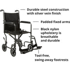 McKesson Lightweight Transport Chair