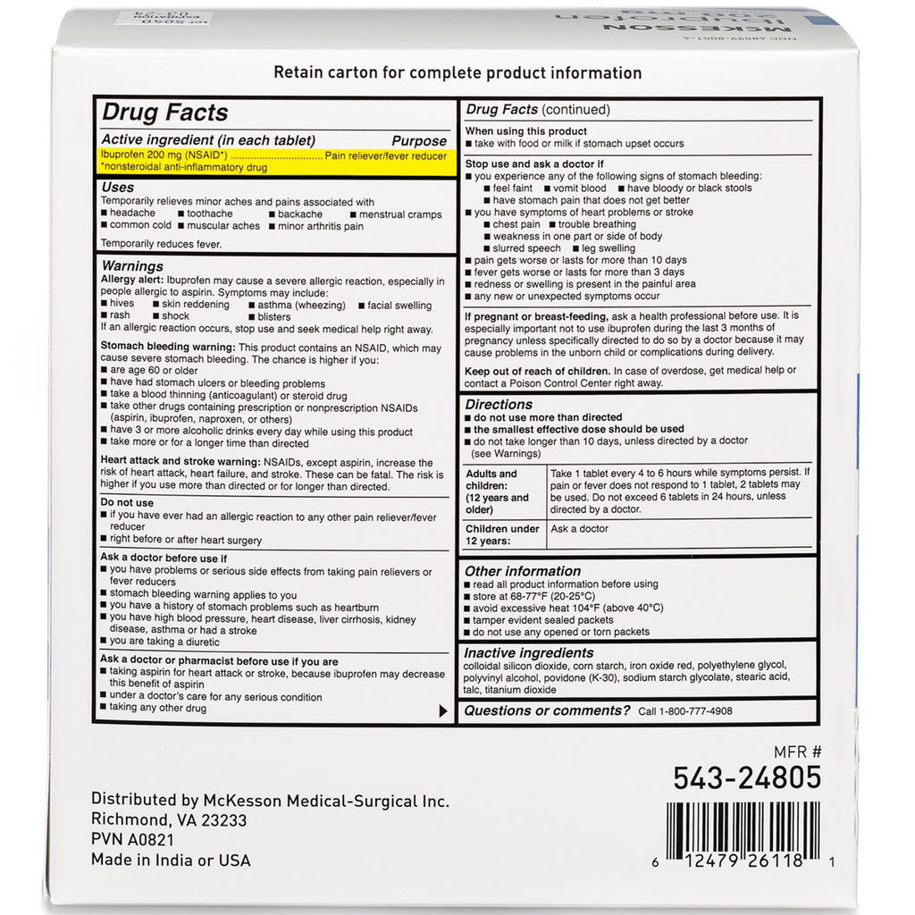 Mckesson Ibuprofen Pain Relief Tablets