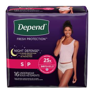 Depend Night Defense Underwear For Women, Overnight Absorbency, Blush, Small, 24" - 30" Waist. Replaces 6947917 - MahaStar Adult Products