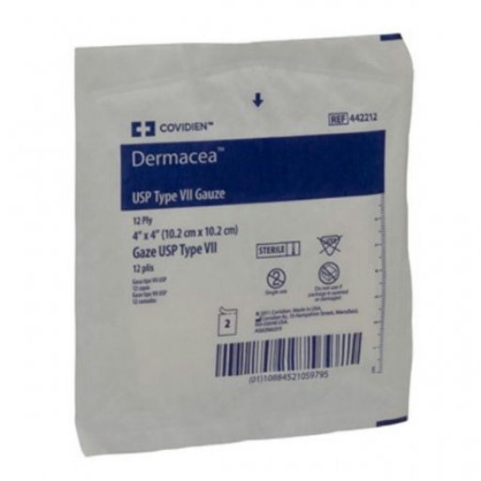 Cardinal Health Dermacea USP Type VII Gauze Sponge, Sterile, 12-Ply, 4 X 4"