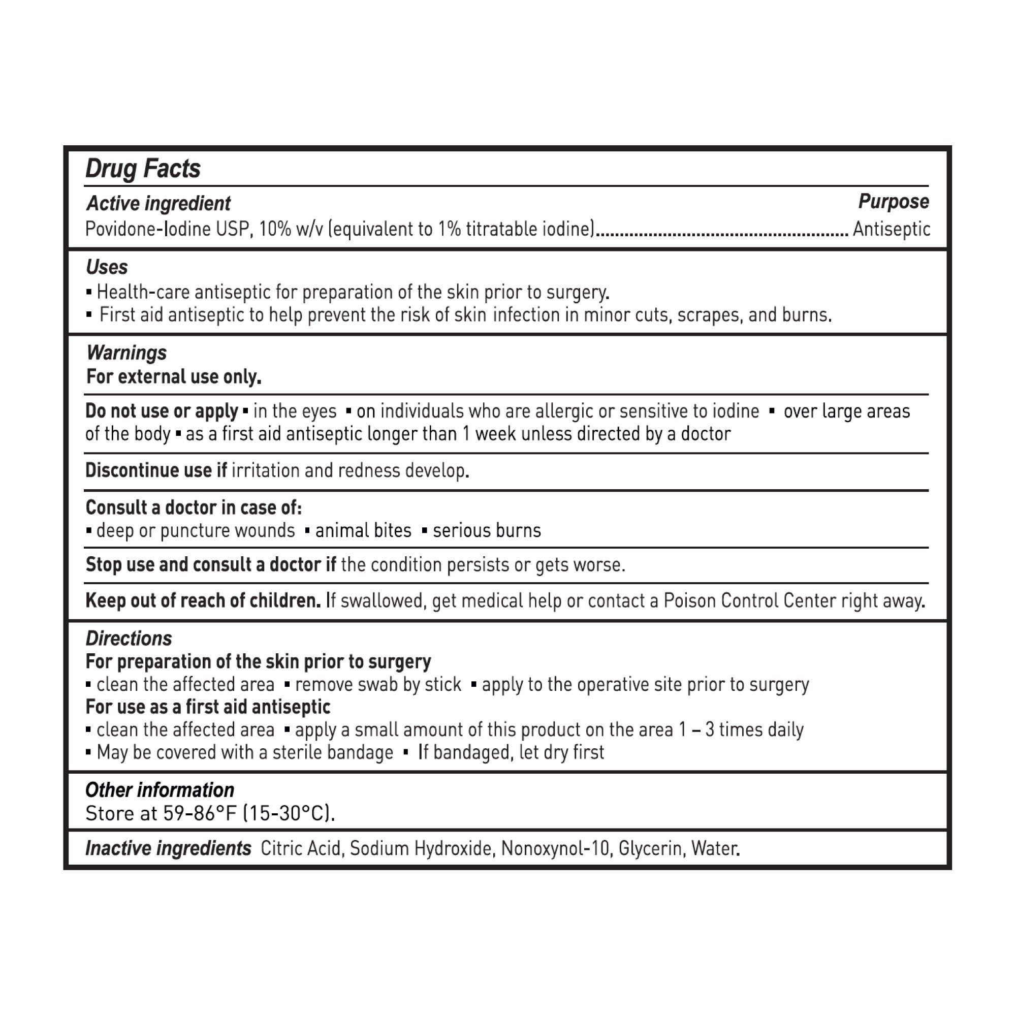 McKesson Impregnated Swabstick, 10% Povidone-Iodine