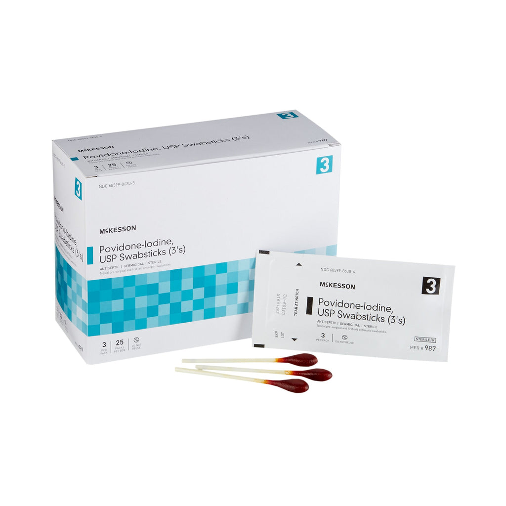 McKesson Impregnated Swabstick, 10% Povidone-Iodine