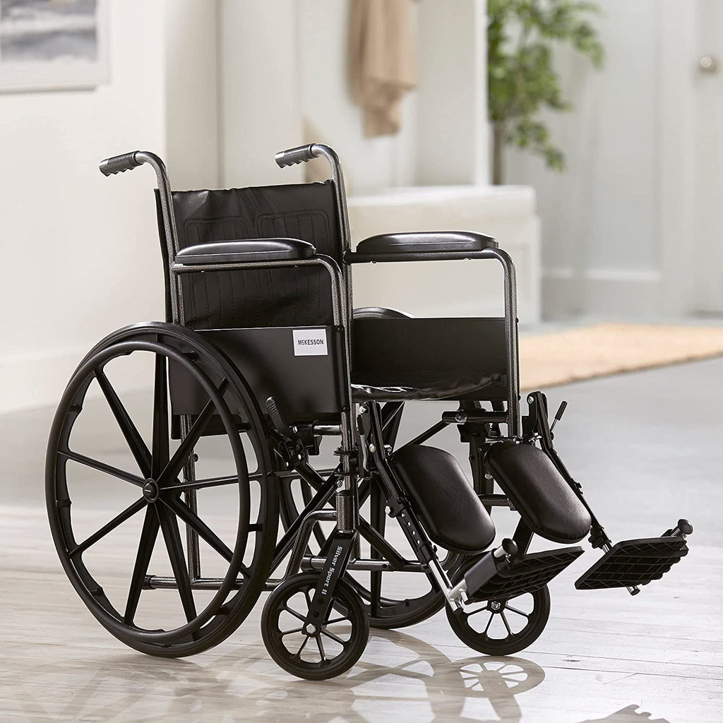 McKesson Dual Axle Swing-Away Wheelchair, Elevating Legrest
