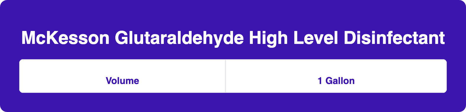 McKesson Glutaraldehyde High Level Disinfectant