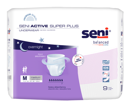 Seni Active Super Plus Pull-on Underwear, Medium, 9 Count - 31" - 43" - MahaStar Adult Products