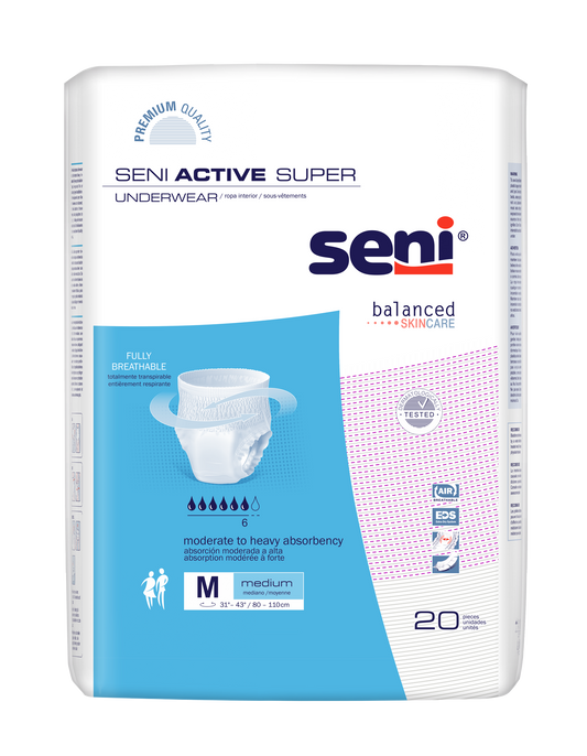 Seni Active Super Pull-on Underwear, Medium - 31" - 43" - MahaStar Adult Products