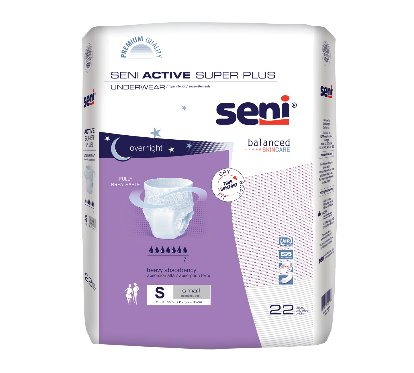 Seni Active Super Plus Pull-on Underwear, Small, 22 Count - 22" -33" - MahaStar Adult Products