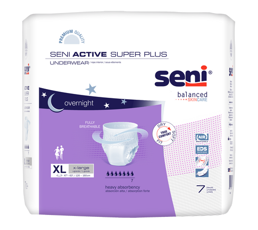 Seni Active Super Plus Pull-on Underwear, Extra Large, 7 Count - 47" - 63" - MahaStar Adult Products