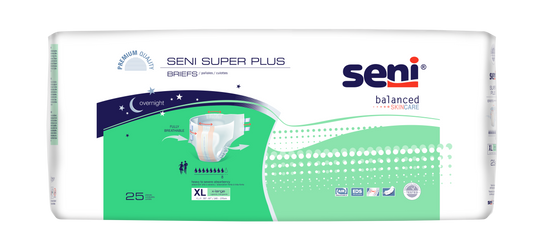 Seni Super Plus Briefs, Extra Large, 25 Count - 55" - 67" - MahaStar Adult Products