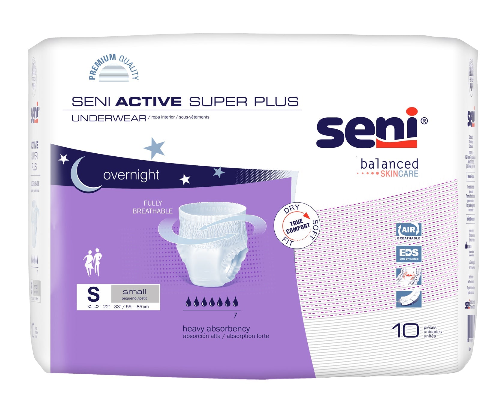 Seni Active Super Plus Pull-on Underwear, Small, 10 Count - 22" - 33" - MahaStar Adult Products
