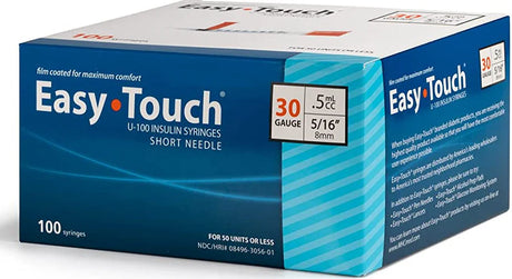 Easy Touch Insulin Syringe 30g X 5/16", 0.5 Ml, (100 Count)