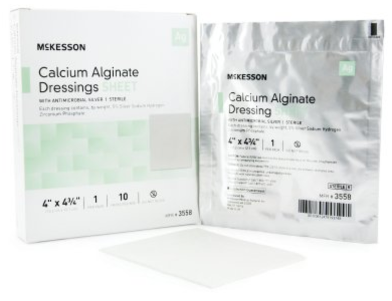 McKesson Calcium Alginate Dressings with Antimicrobial Silver, Sterile