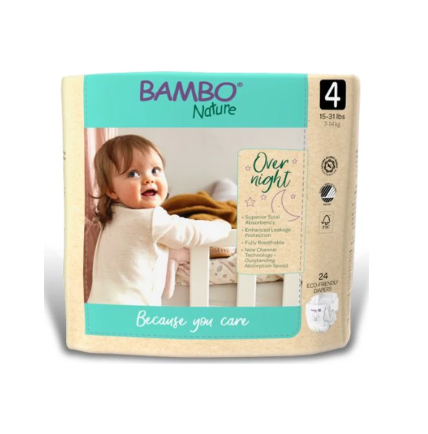 Overnight Baby Diaper, Eco Friendly, Size 4, 15-31 Lbs. - MahaStar Pediatric Products