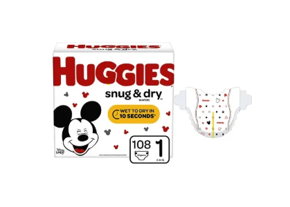 Huggies Snug And Dry Diapers, Size 1, Big Pack, 108 Count - MahaStar Pediatric Products