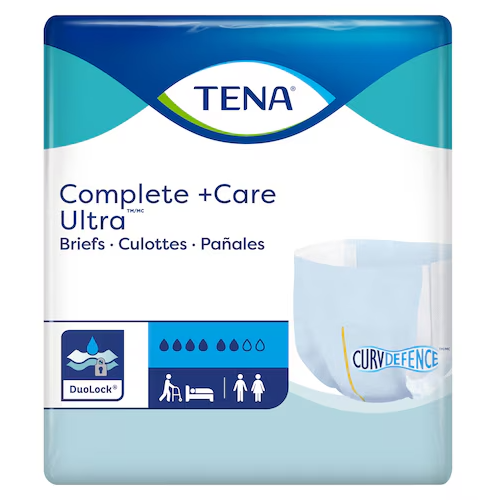 Tena Complete + Care Ultra Brief, Medium, 32" - 44" - Replaces: Sq67320, Sq67322, Sq69960, Sq69962 - MahaStar Adult Products