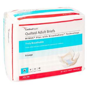 Wings Plus Quilted Brief With Breatheeasy Technology, X-large, 59" - 64" - MahaStar Adult Products