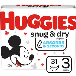 Huggies Snug And Dry Diapers, Size 3, Jumbo Pack, 31 Ct - MahaStar Pediatric Products