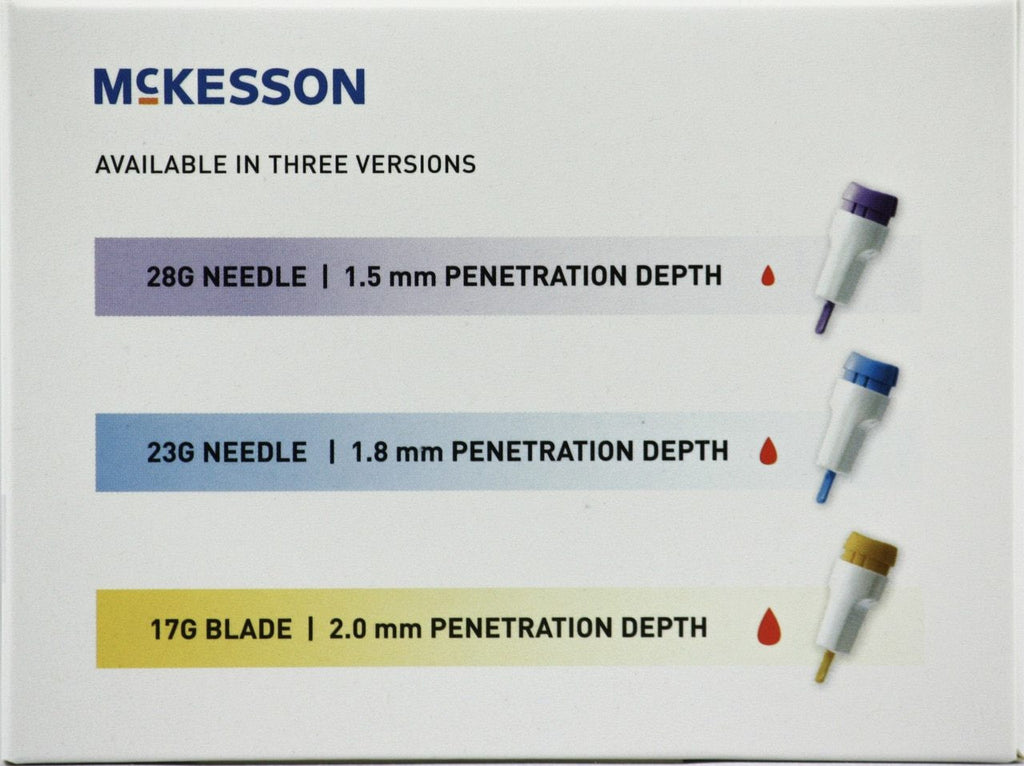 McKesson 28 Gauge Push Button Safety Lancets