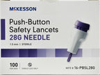 McKesson 28 Gauge Push Button Safety Lancets
