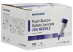 McKesson 28 Gauge Push Button Safety Lancets