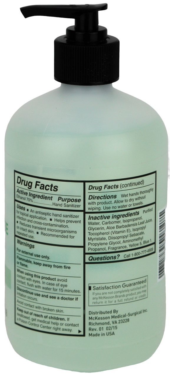 McKesson Premium Hand Sanitizer with Aloe, Spring Water Scent