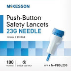 McKesson 23 Gauge Push Button Safety Lancets