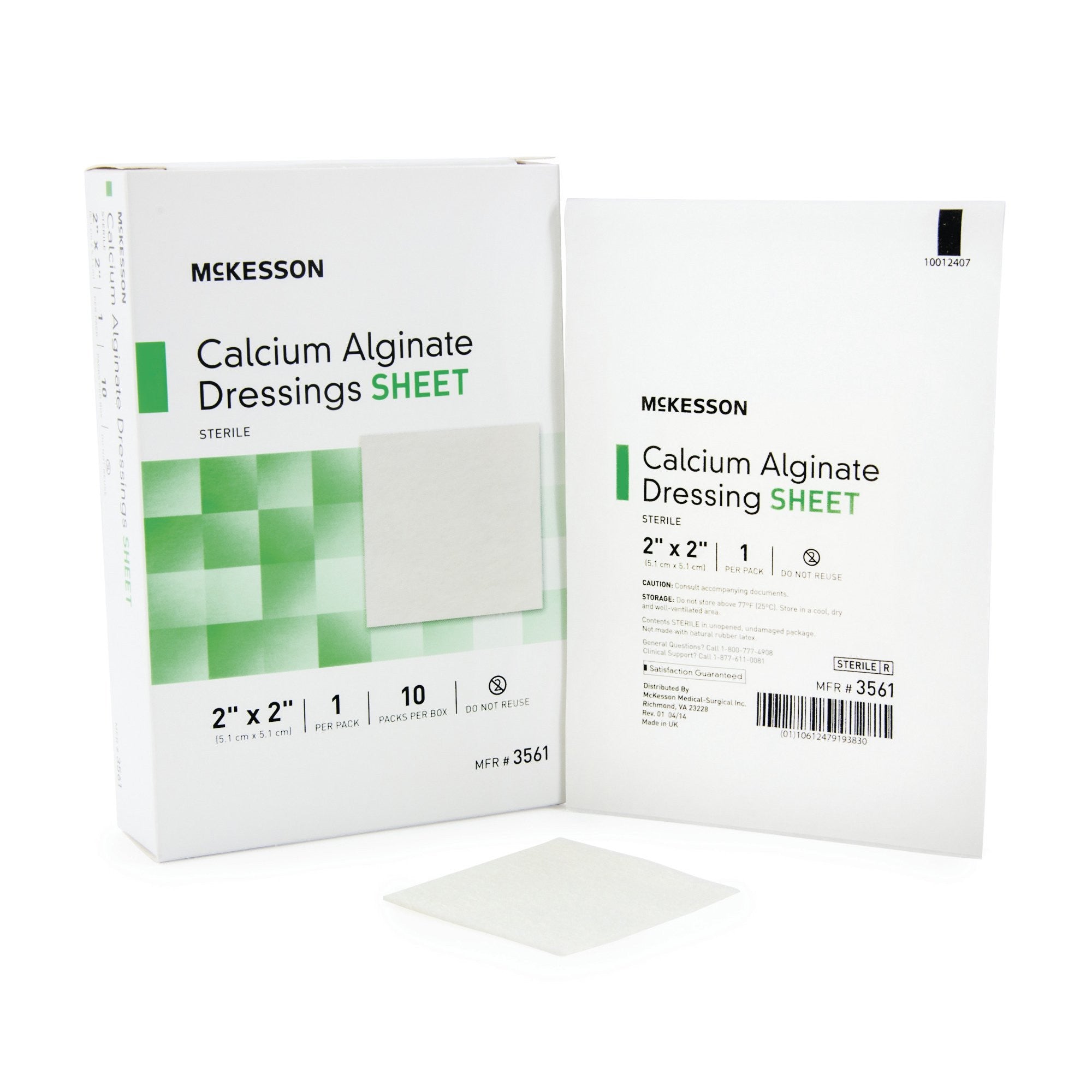 McKesson Calcium Alginate Dressing, Sterile, 2 x 2 inches