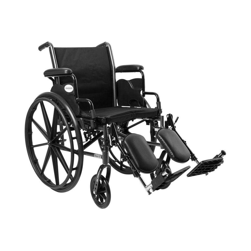 McKesson Lightweight Dual Action Wheelchair with Swing-Away Elevating Legrests