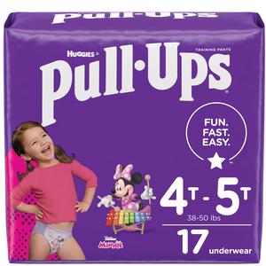 Pull-ups Learning Designs Girls' Training Pants, 4t-5t, 17 Ct - MahaStar Pediatric Products