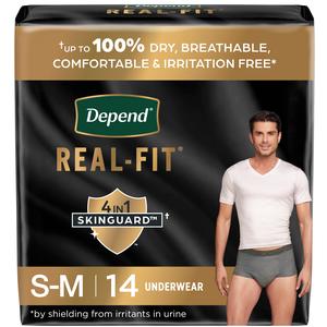 Depend Realfit Max Abs Men's Underwear, Grey, Small/medium, 14 Ct - Replaces: 6950982 - MahaStar Adult Products
