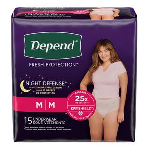 Depend Night Defense Underwear For Women, Overnight Absorbency, Blush, Medium, 31" - 37" Waist. Replaces 6947918 - MahaStar Adult Products