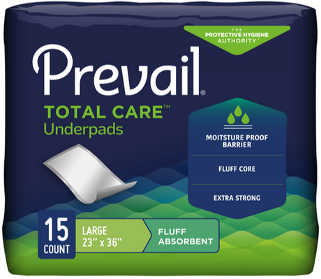 Prevail Incontinence Fluff Underpads, 23" X 36" - Replaces: Fqup120