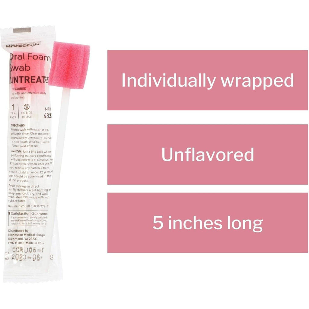 McKesson Oral Foam Swabstick, Untreated