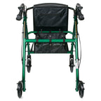 McKesson Folding 4 Wheel Rollator, Green, Aluminum Frame