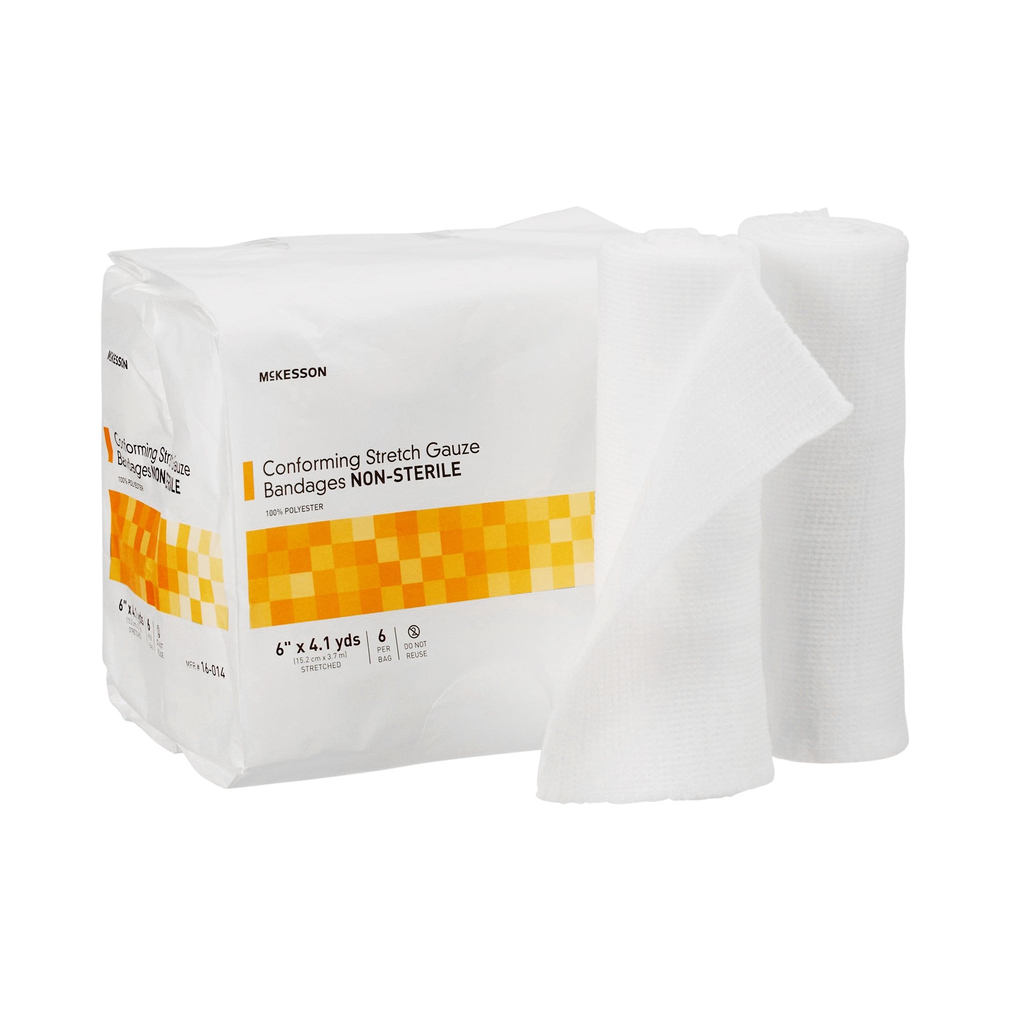McKesson Conforming Stretch Gauze Bandages, Non-Sterile, 6" x 4.1 yds
