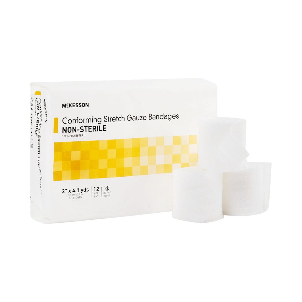 McKesson Conforming Stretch Gauze Bandages, Non-Sterile, 2" x 4.1 yds