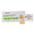 McKesson Oval Adhesive Fabric Bandages, 1 X 1.25"