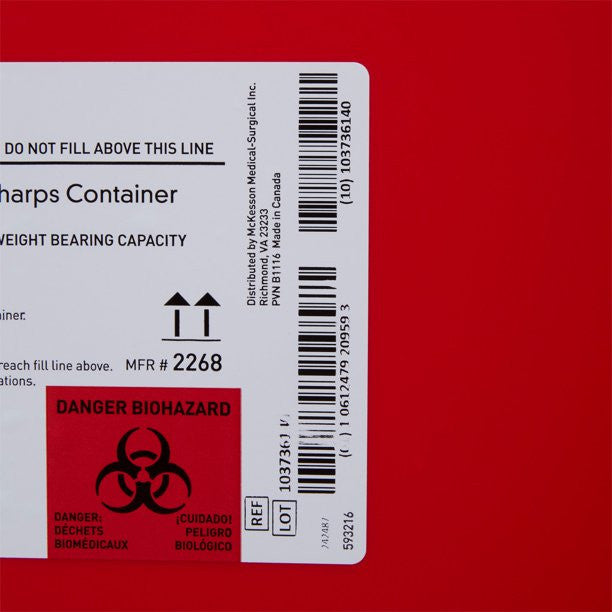 McKesson Prevent Biohazard Sharps Container - PG-II, 18 Gallon