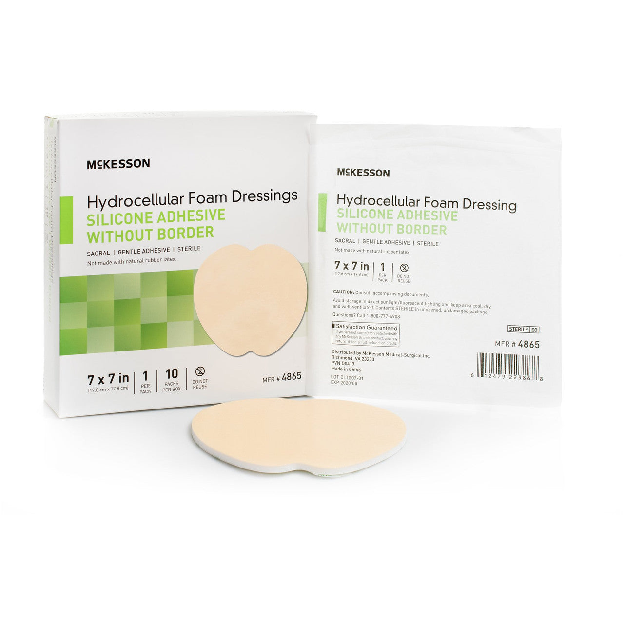 McKesson Sacral Silicone Foam Dressing, Sterile
