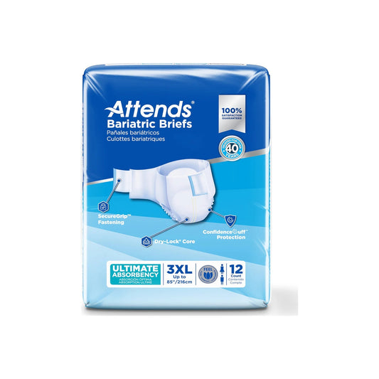 Attends Bariatric Brief, Ultimate Absorbency, 3x-large, 70" - 85" - MahaStar Adult Products